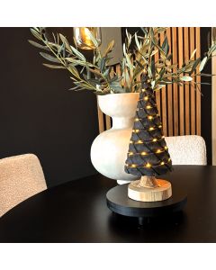 Kerstboompje 40 cm antraciet met batterij LED-verlichting