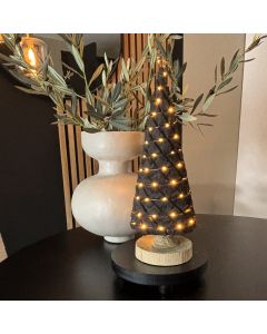 Kerstboompje 50 cm antraciet met USB LED-verlichting