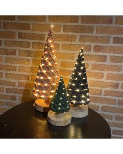 Kerstboompjes set van 3 met uniek klein kerstboompje