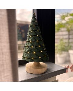 Kerstboompje 40 cm groen met USB LED-verlichting