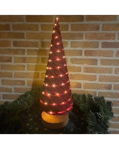 Kerstboompje 60 cm rood met batterij LED-verlichting