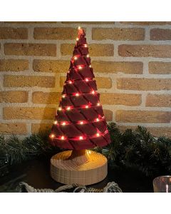 Kerstboompje 40 cm rood met batterij LED-verlichting
