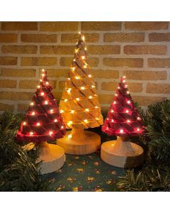 Kerstboompjes set van 3 (25cm, 25cm en 40cm) met USB LED-verlichting