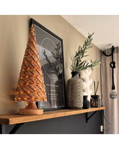 Kerstboompje 60 cm naturel met USB LED-verlichting