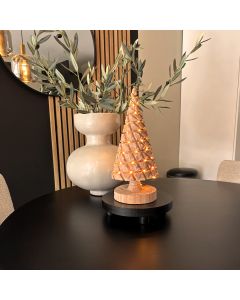 Kerstboompje 40 cm naturel met batterij LED-verlichting