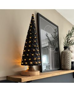 Kerstboompje 60 cm antraciet met batterij LED-verlichting