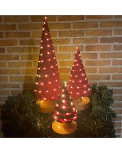 Kerstboompjes set van 3 (25cm, 40cm en 60cm) met USB LED-verlichting