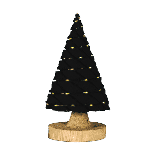 Kerstboompje 40 cm antraciet met batterij LED-verlichting